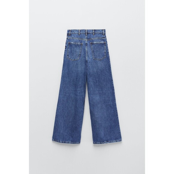 Denim Zara High-Rise Slim Fit Wide Leg Jeans (NWT) - Picture 8 of 9